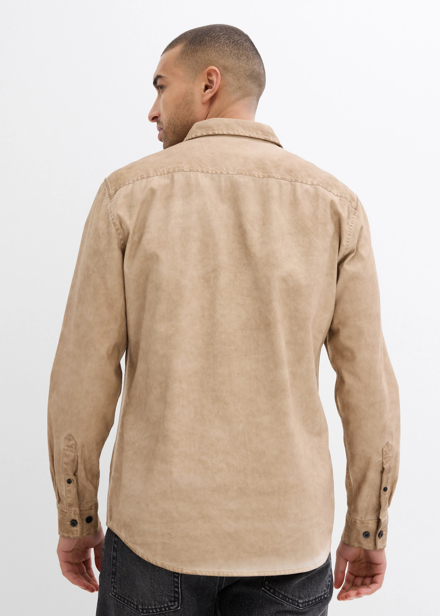 Košile s dlouhým rukávem a sepraným vzhledem, z čisté bavlny • nová béžová used • bonprix obchod