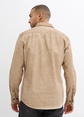 Košile s dlouhým rukávem a sepraným vzhledem, z čisté bavlny • nová béžová used • bonprix obchod