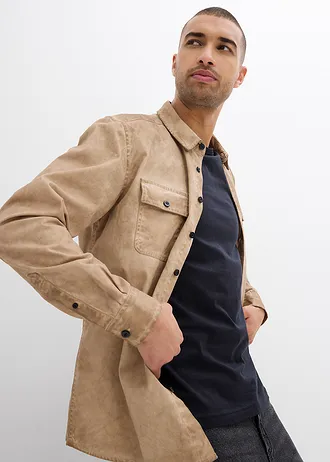 Košile s dlouhým rukávem a sepraným vzhledem, z čisté bavlny • nová béžová used • bonprix obchod