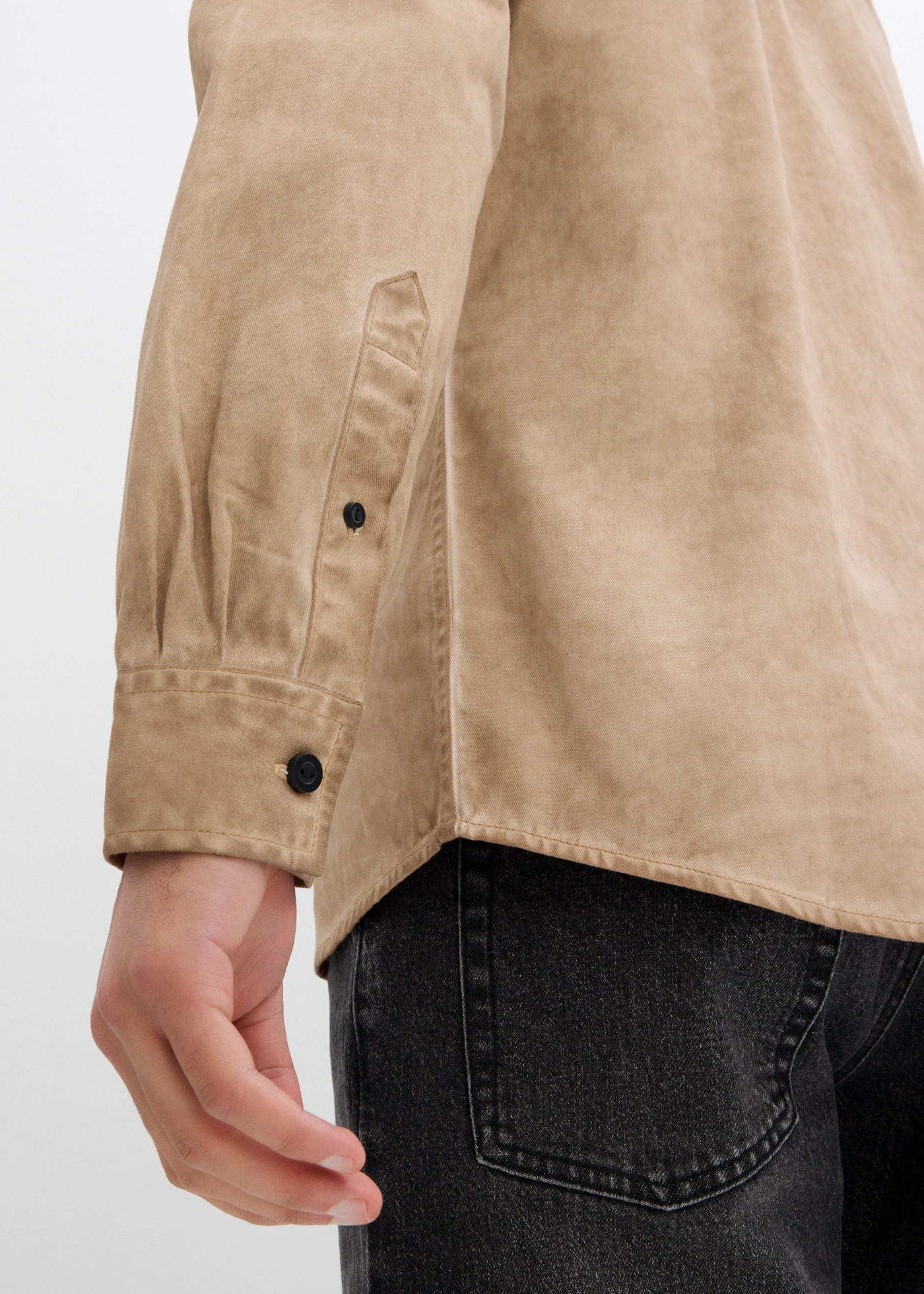 Košile s dlouhým rukávem a sepraným vzhledem, z čisté bavlny • nová béžová used • bonprix obchod