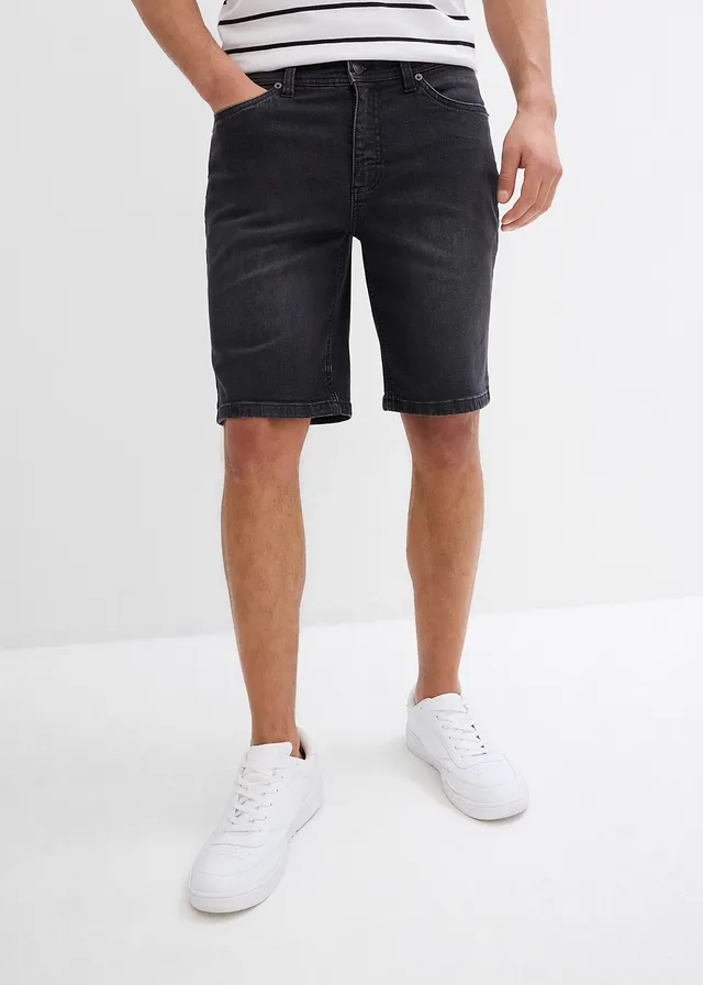 Lot de 2 bermudas en jean extensible, regular • bleu foncé denim + noir denim • product-page.page-title-suffix