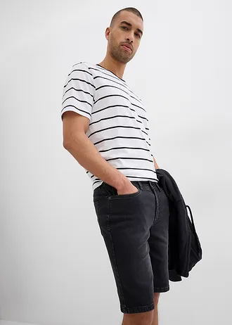 Stretch jeans bermuda, regular fit (set van 2) • donkerblauw denim+zwart denim • bonprix online shop