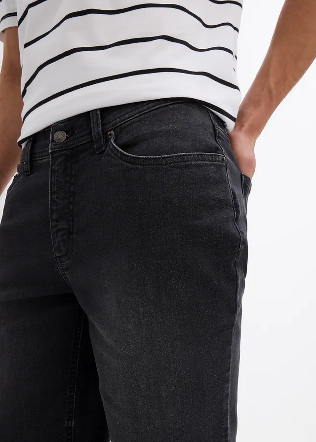 Stretch jeans bermuda, regular fit (set van 2) • donkerblauw denim+zwart denim • product-page.page-title-suffix
