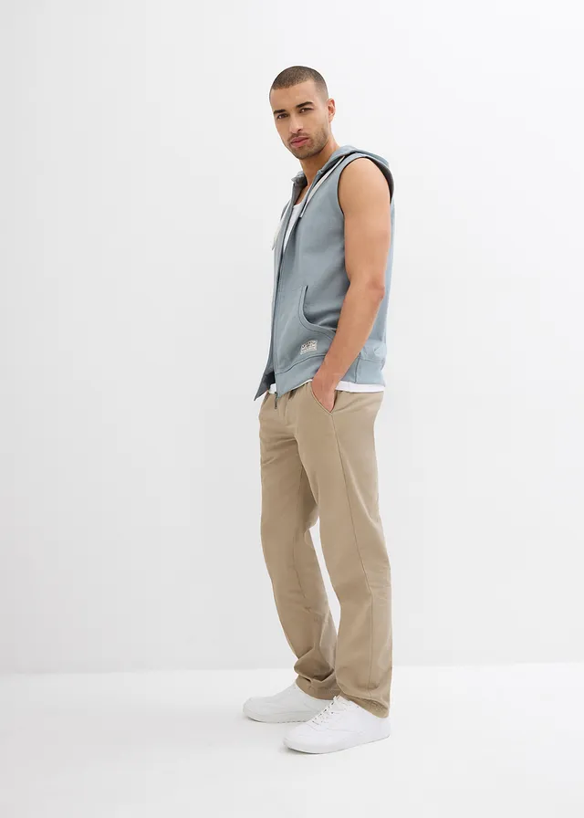 Sweatvest met capuchon in een zachte katoenmix, Kleur: loodgrijs