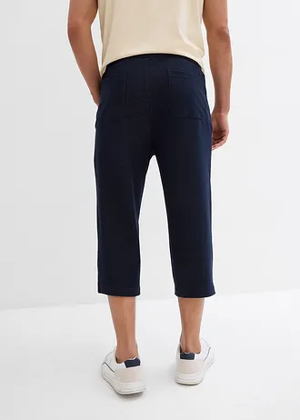 Pantaloni 3/4 casual cu talie elastică și aspect denim • bleumarin • magazin bonprix