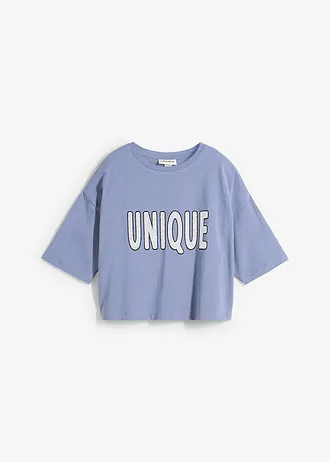T-shirt 100% coton, Couleur: bleu-blanc imprimé