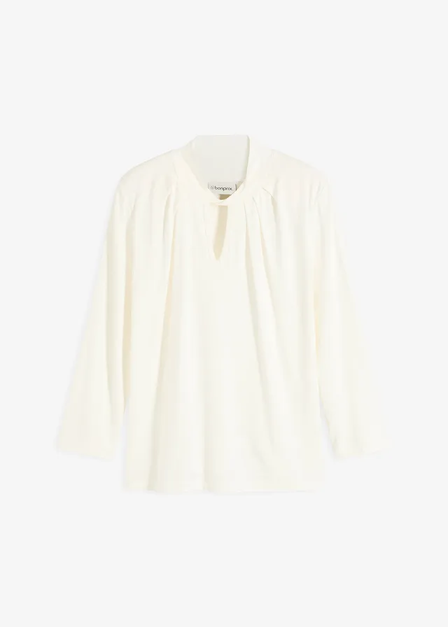 Shirt met 3/4 mouwen en twist • wolwit • bonprix online shop