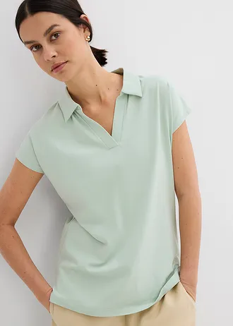 Bluză cu guler polo deschis • vernil • magazin bonprix