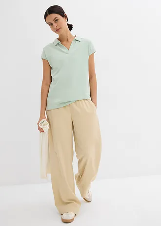 Bluză cu guler polo deschis • vernil • magazin bonprix