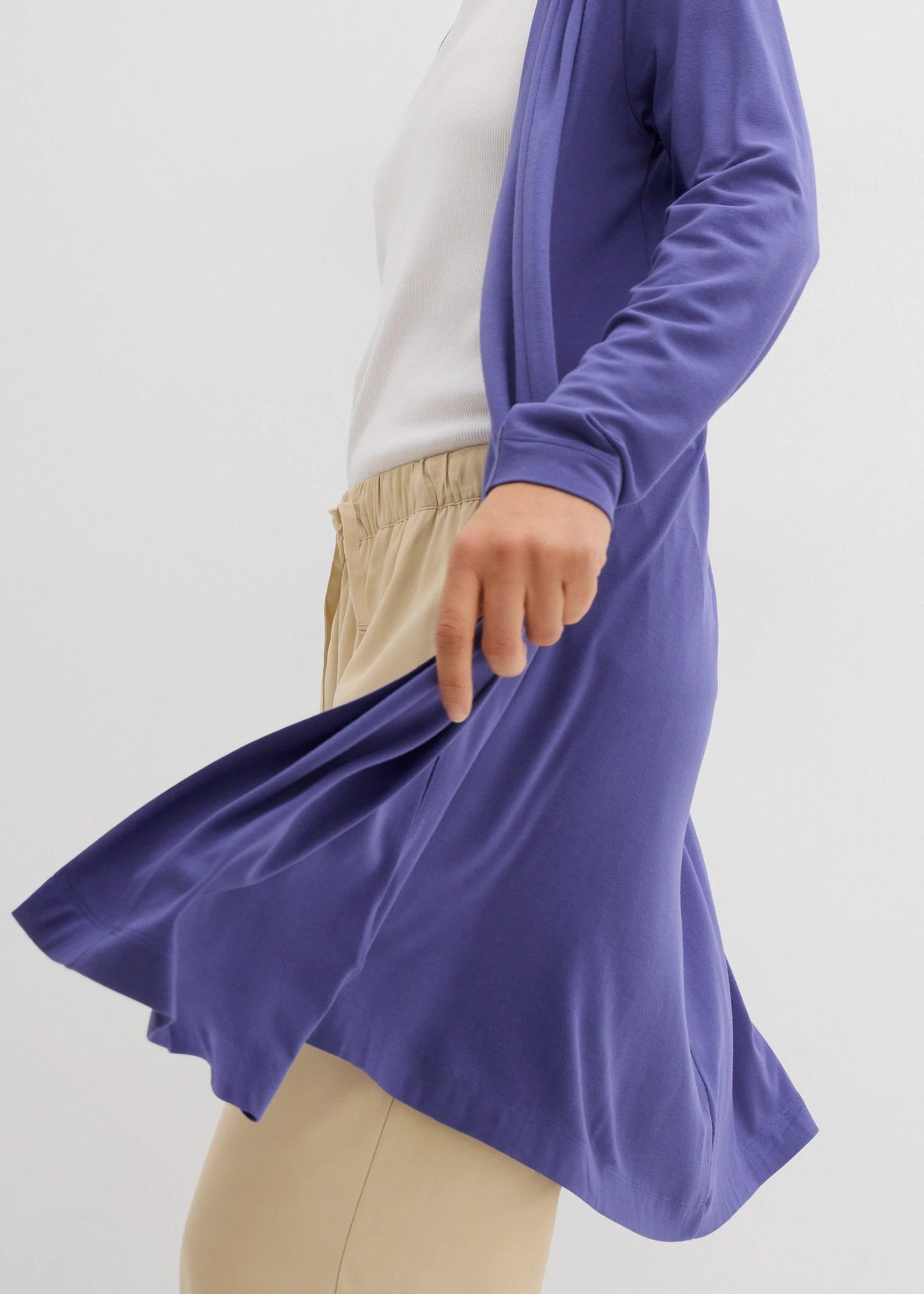 Gilet long et doux • bleu violet • Boutique bonprix