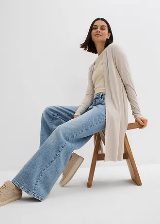 Kardigan z miękkiej mieszanki wiskozy • szary kamienisty • sklep bonprix