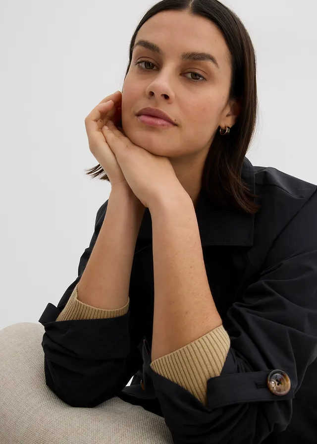 Korte trenchcoat • zwart • product-page.page-title-suffix