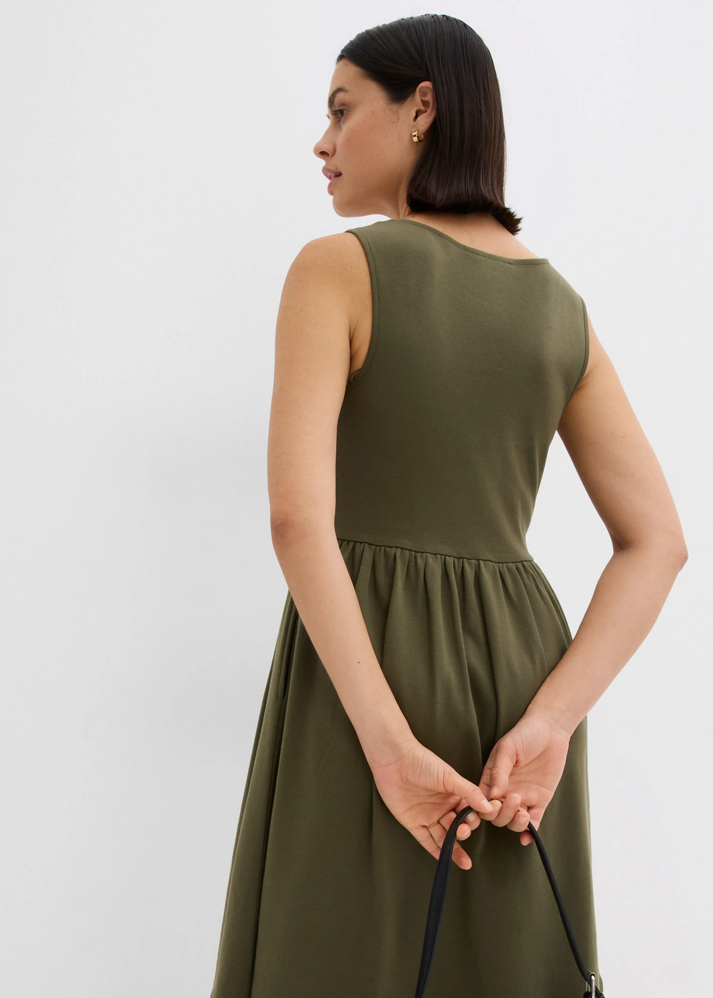 Shirtjurk met zakken van katoen • donkerolijfgroen • bonprix online shop