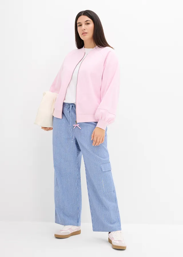 Bomber met ballonmouwen, Kleur: lila poudre