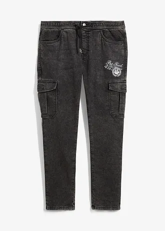 Instap jeans regular fit, tapered • zwart denim-wolwit- rookgrijs • bonprix online shop