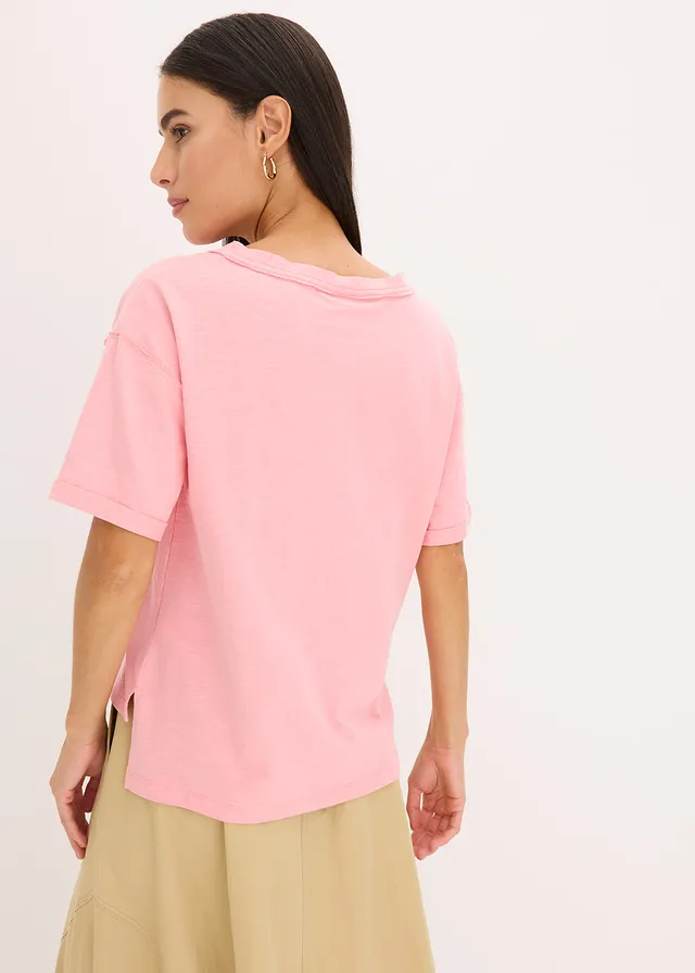 T-shirt oversize 100% coton, Couleur: rose pâle