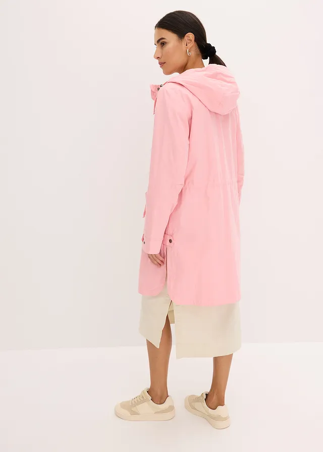 Lange parka met capuchon, Kleur: soft roze