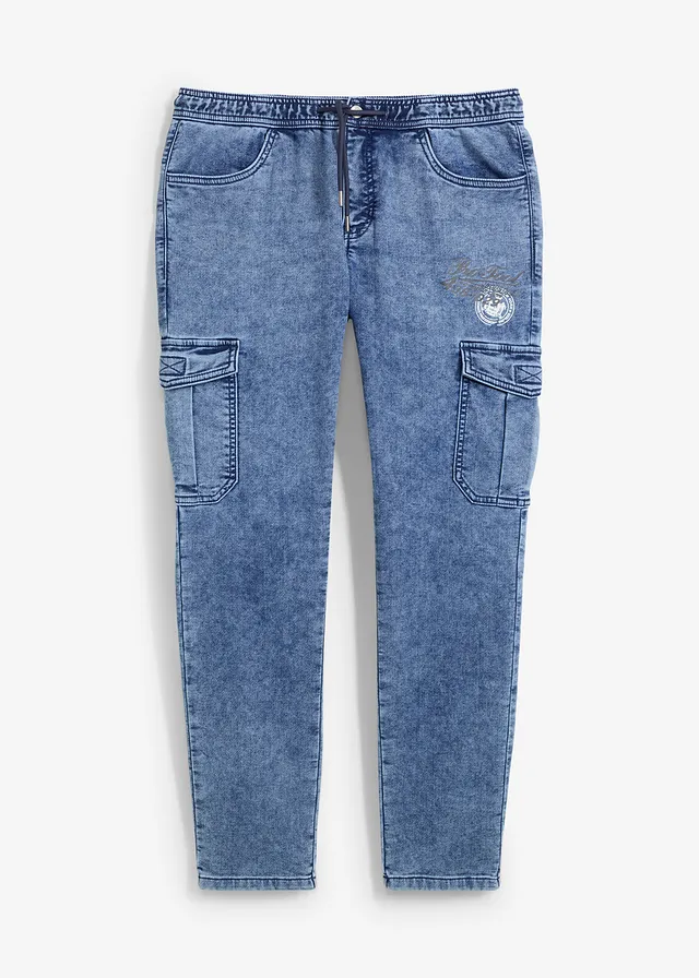 Blugi cargo conici fără încheiere, Regular Fit