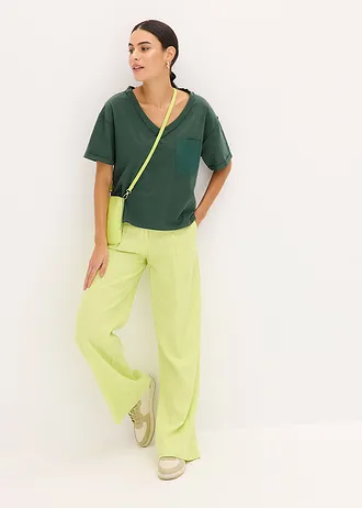 Bluză oversize din bumbac 100% • verde-umbră • magazin bonprix