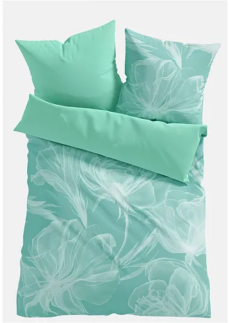 Parure de lit réversible en linon • turquoise • Boutique bonprix