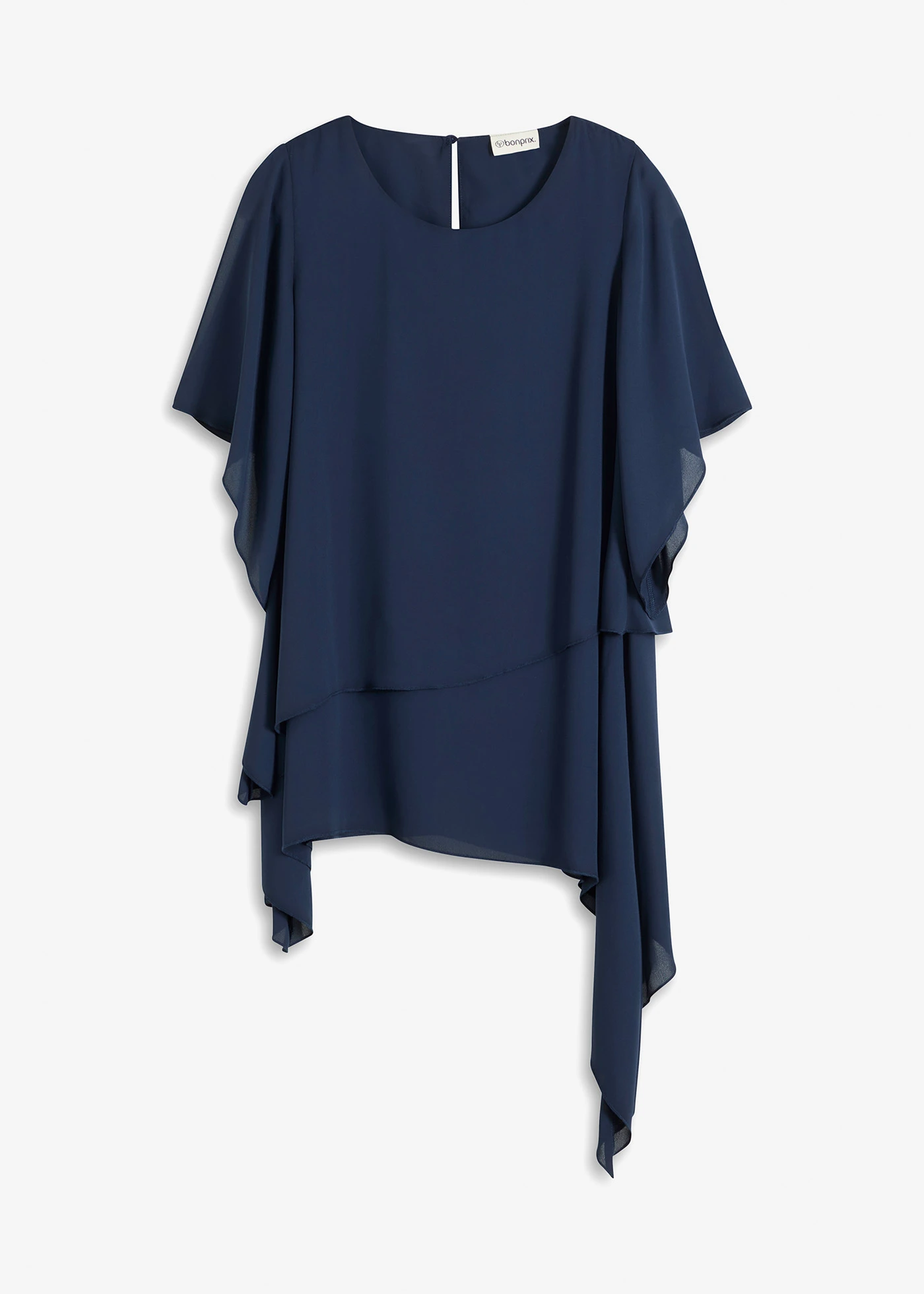 Blouse met puntjes in layerlook • donkerblauw • bonprix online shop