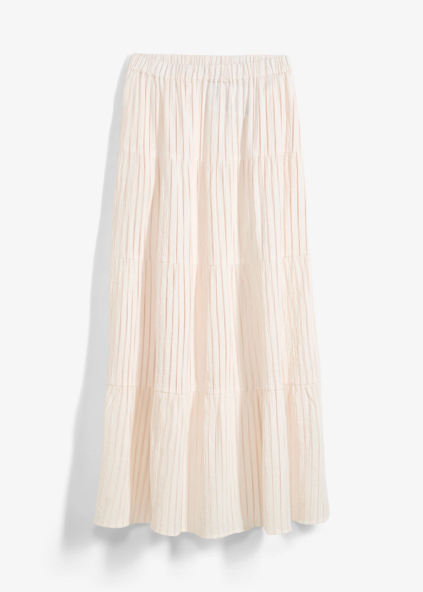 Proužkovaná dlouhá sukně z čisté bavlny • růženínovo-přírodní bílá s proužky • bonprix obchod