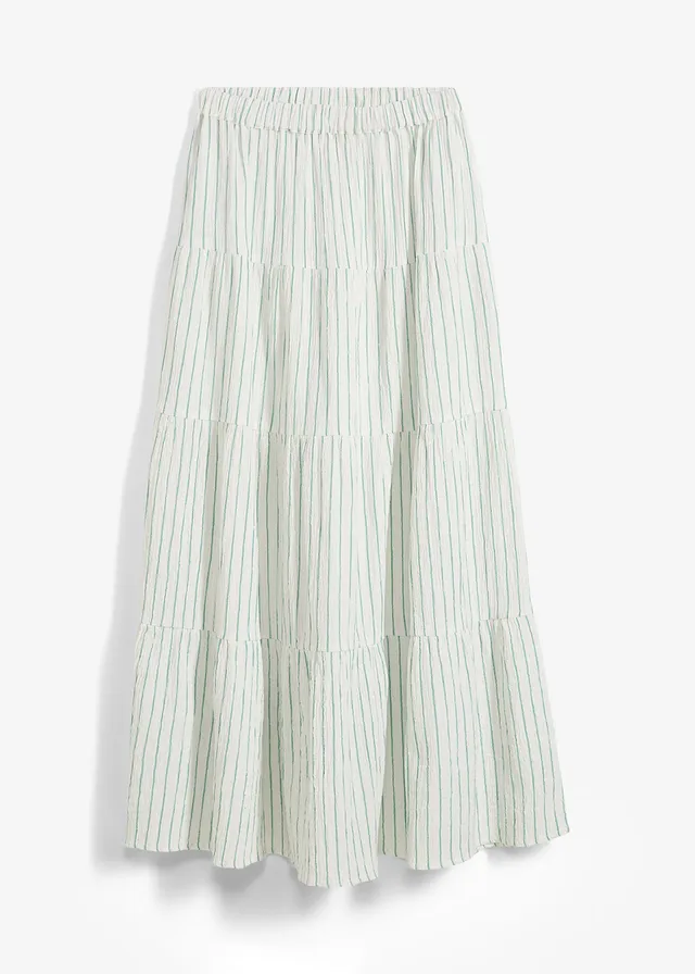 Maxi sukňa, pásikovaná, z čistej bavlny