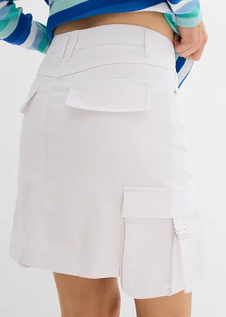 Minirok van een elastische katoenmix • wit • bonprix online shop