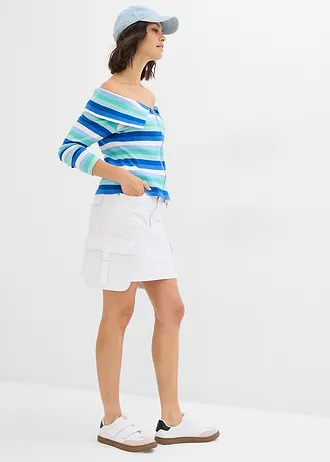 Minirok van een elastische katoenmix • wit • bonprix online shop