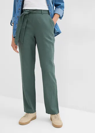 Pantalon léger à taille élastiquée • vert eucalyptus • Boutique bonprix