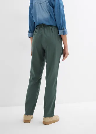 Pantalon léger à taille élastiquée • vert eucalyptus • Boutique bonprix
