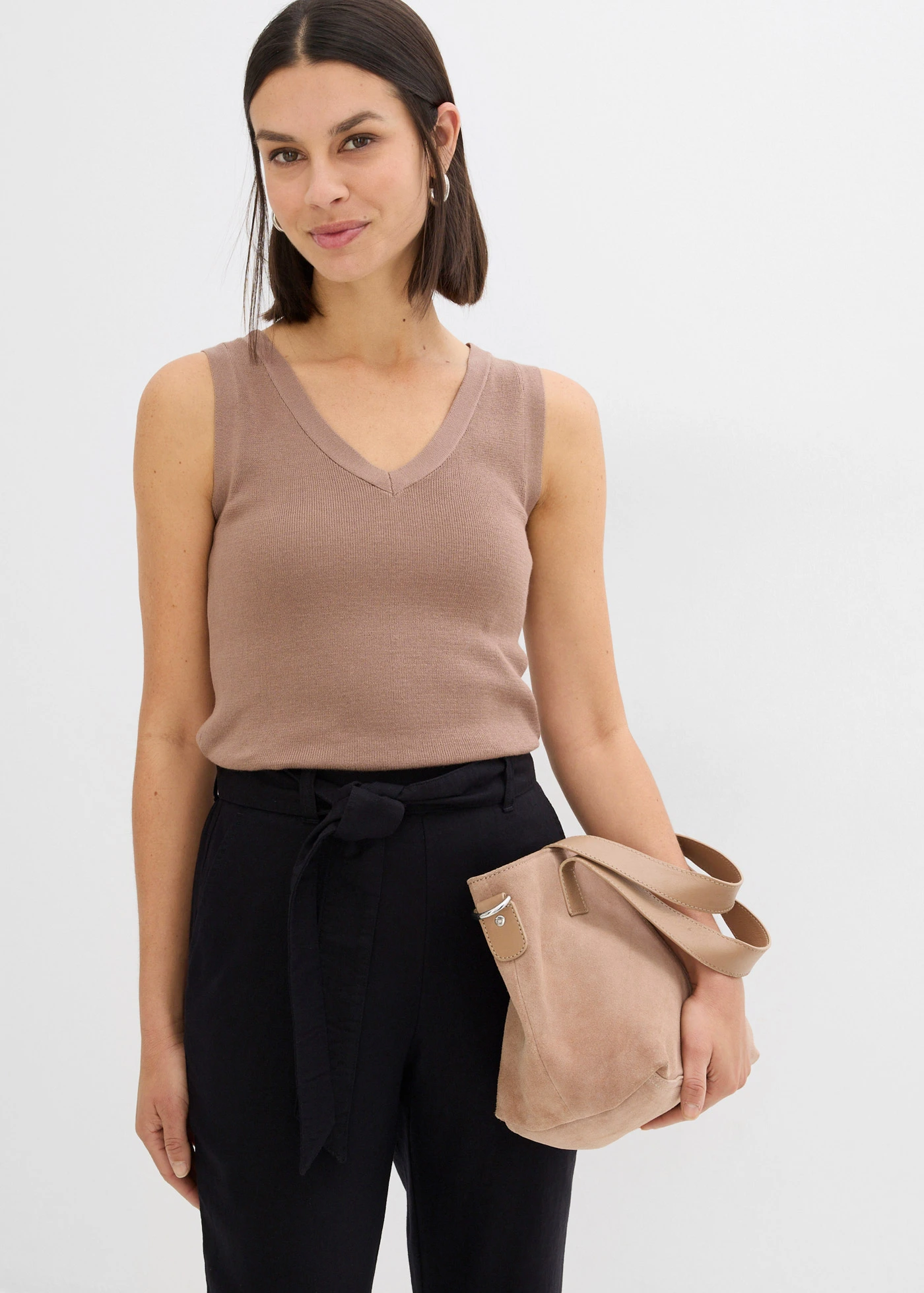 Pantalon léger à taille élastiquée • noir • Boutique bonprix