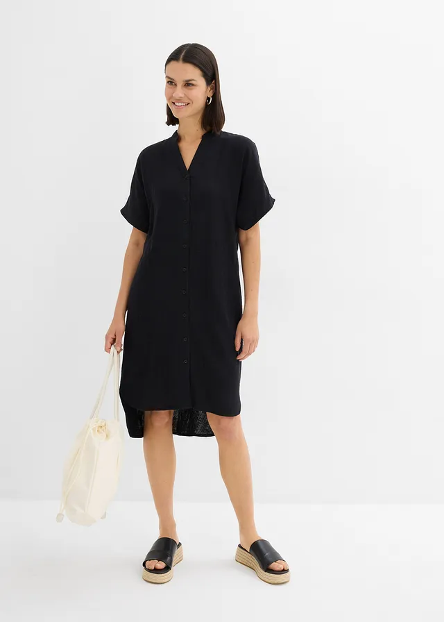 Robe-chemise 100% coton • noir • product-page.page-title-suffix