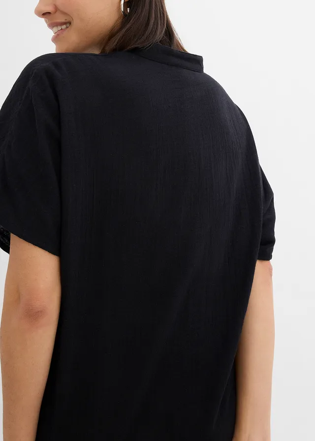 Robe-chemise 100% coton • noir • product-page.page-title-suffix