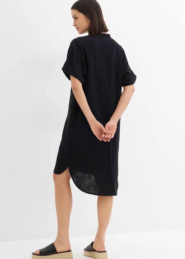 Robe-chemise 100% coton • noir • product-page.page-title-suffix