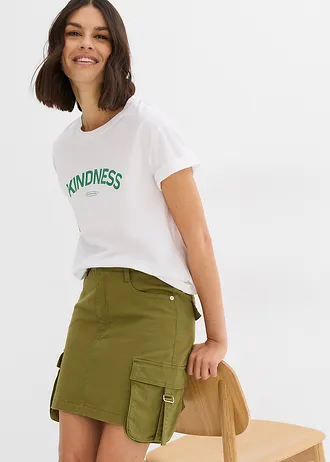 Minirok van een elastische katoenmix • lauriergroen • bonprix online shop