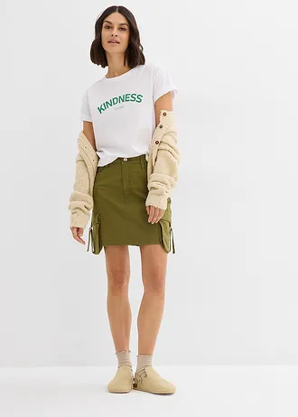 Minirok van een elastische katoenmix • lauriergroen • bonprix online shop