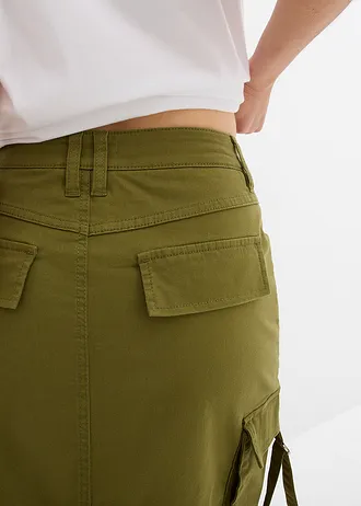 Minirok van een elastische katoenmix • lauriergroen • bonprix online shop