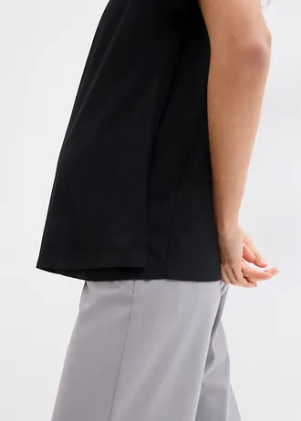 Těhotenské/kojicí tričko z organické bavlny (2 ks v balení) • černá + černá • bonprix obchod