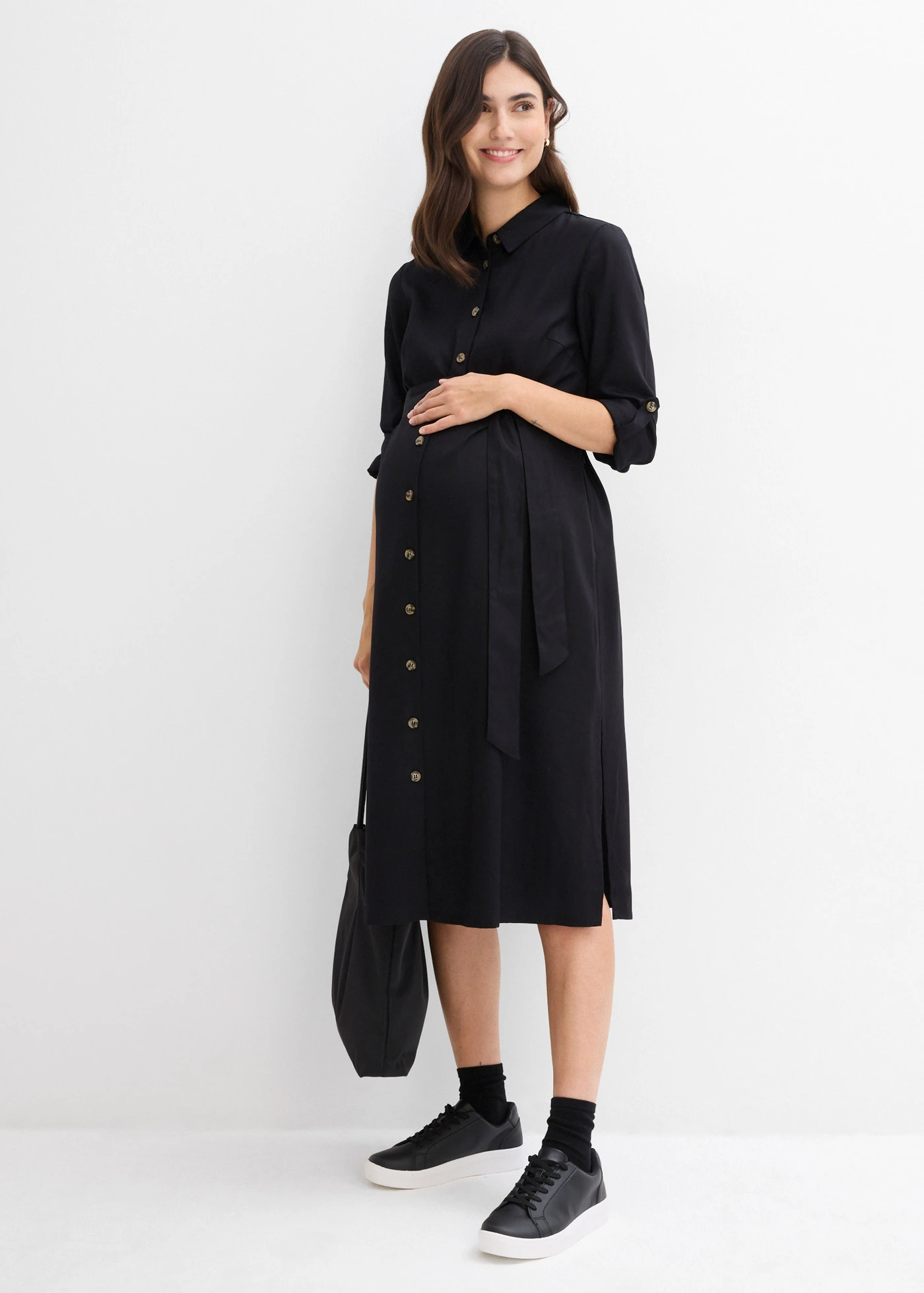 Zwangerschapsjurk van soepele viscose • zwart • bonprix online shop