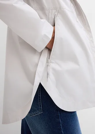 Ultralekka, wiatroszczelna i nieprzemakalna kurtka ciążowa z wstawką na nosidełko • srebrny • sklep bonprix