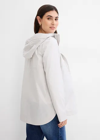 Ultralekka, wiatroszczelna i nieprzemakalna kurtka ciążowa z wstawką na nosidełko • srebrny • sklep bonprix