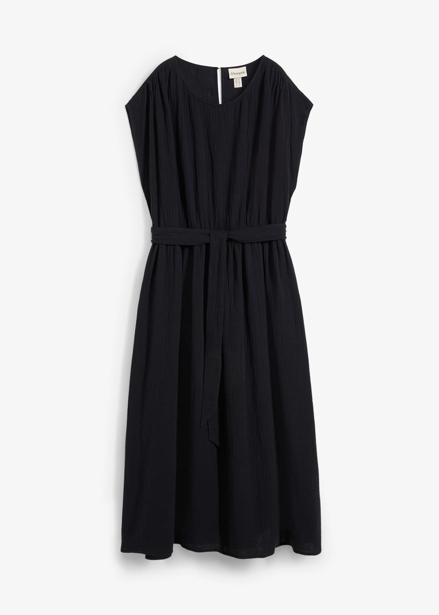 Midi šaty s čisté bavlny • černá • bonprix obchod