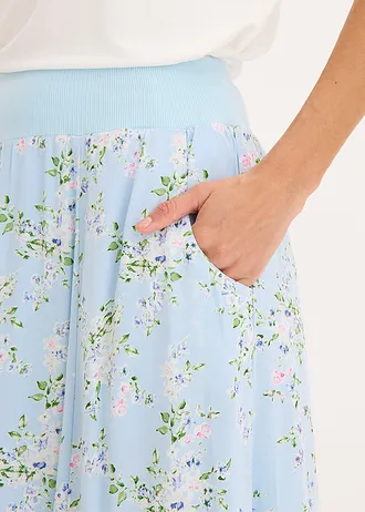 Maxi rok van viscose • lichtblauw gebloemd • bonprix online shop