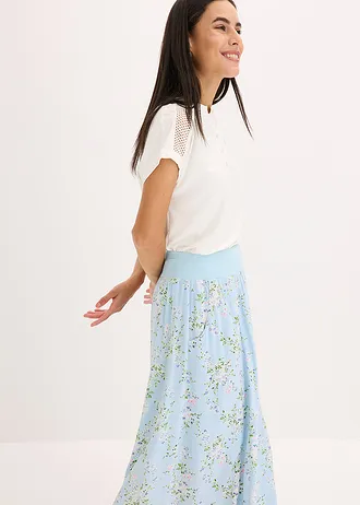 Maxi rok van viscose • lichtblauw gebloemd • bonprix online shop