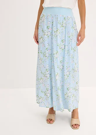 Maxi rok van viscose • lichtblauw gebloemd • bonprix online shop