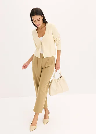 Gilet simple en fine maille • sable clair • Boutique bonprix