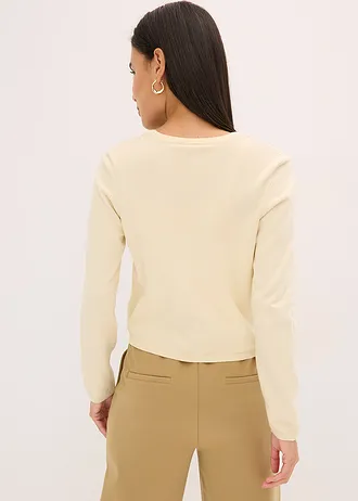 Gilet simple en fine maille • sable clair • Boutique bonprix