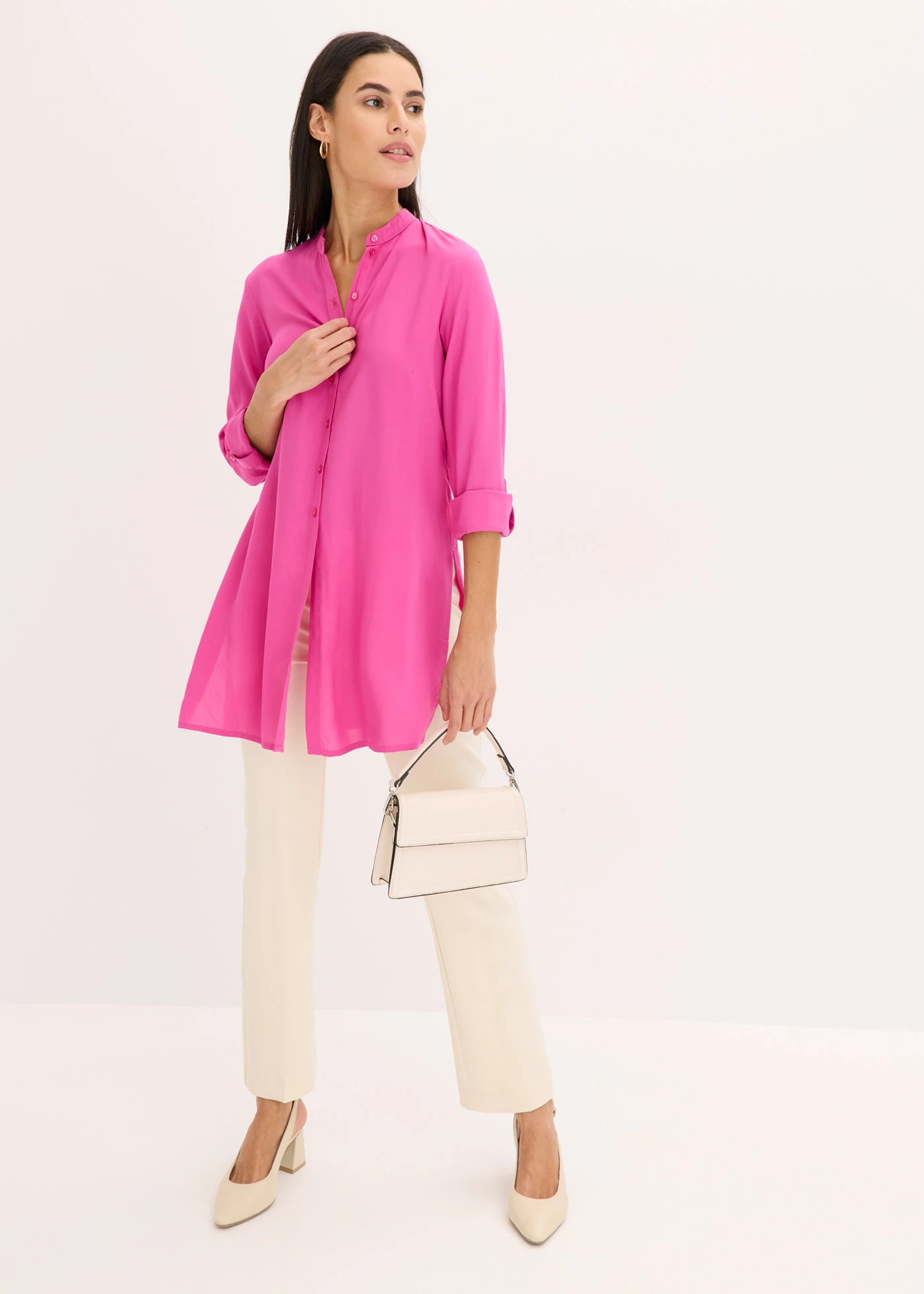 Dlouhá viskózová halenka • fuchsiová • bonprix obchod