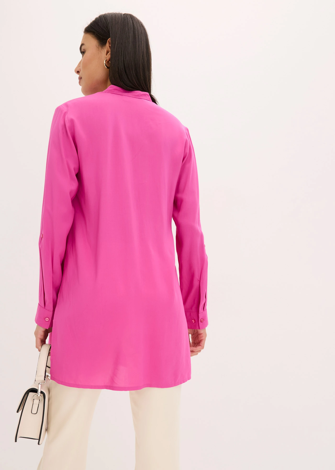 Lange blouse van viscose • fuchsia • bonprix online shop